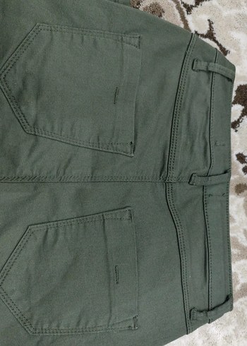 Kadın Haki Kumaş Pantolon, Normal Boy, Regular Fit - Görsel 3