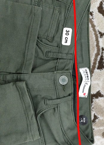 Kadın Haki Kumaş Pantolon, Normal Boy, Regular Fit - Görsel 2