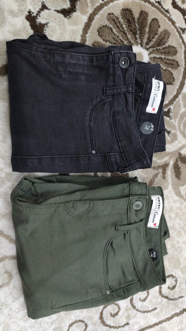 Kadın Haki Kumaş Pantolon, Normal Boy, Regular Fit - Görsel 5