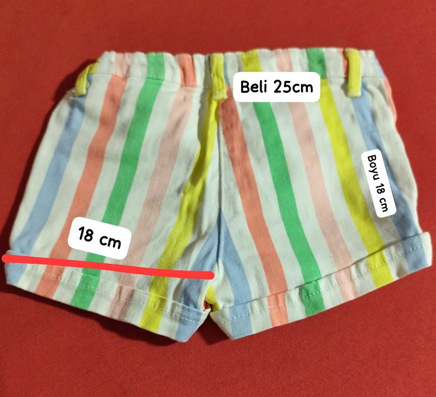 Renkli Düğmeli Kız Şort - Görsel 2