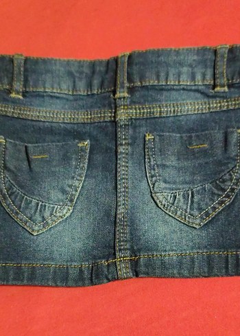 Kız Çocuk Lacivert Düğmeli Kot Etek - Görsel 4