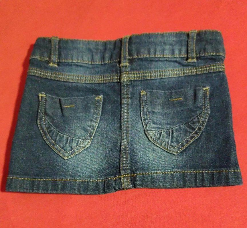 Kız Çocuk Lacivert Düğmeli Kot Etek - Görsel 4