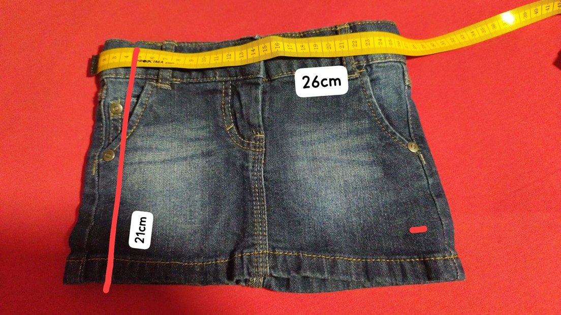 Kız Çocuk Lacivert Düğmeli Kot Etek - Görsel 2