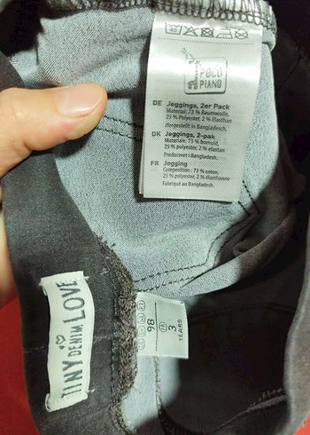 Kız Çocuk Gri Baskılı Streç Denim Pantolon - Görsel 5