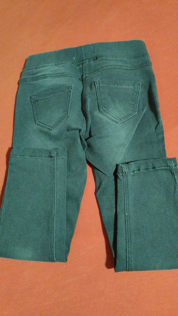 Kız Çocuk Gri Baskılı Streç Denim Pantolon - Görsel 2