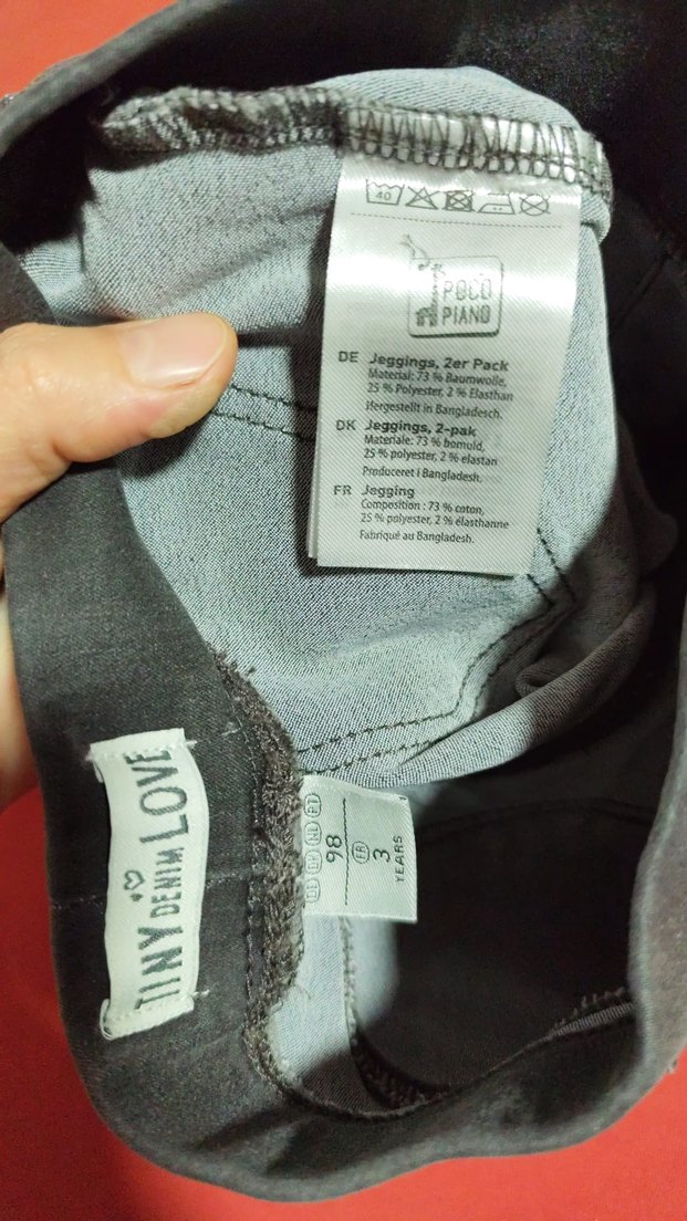 Kız Çocuk Gri Baskılı Streç Denim Pantolon - Görsel 5