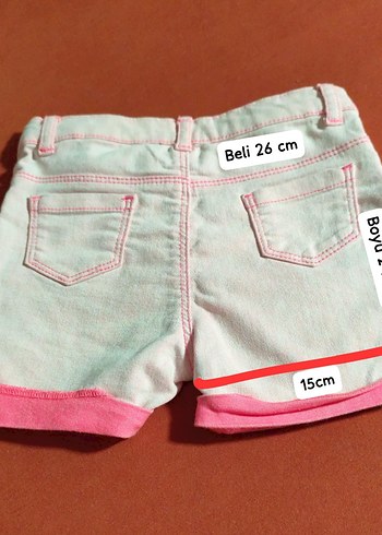 Kızlar için Pembe Bağcıklı Pamuk Şort - Görsel 2