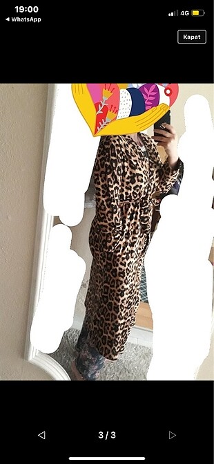 Leopar uzun hırka