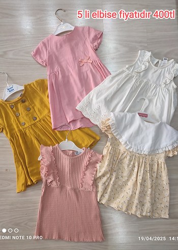 Pembe Kız Çocuk Fırfırlı Pamuk Elbise