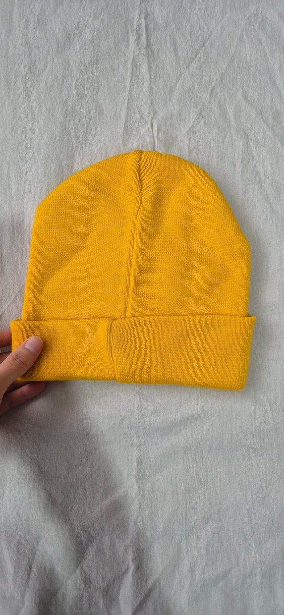 Sarı Kadın Örgü Bere Alien Desenli - Görsel 2