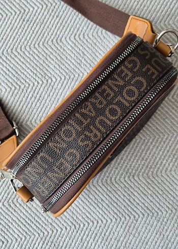 Kahverengi Deri Baskılı Kadın Çapraz Çanta - Görsel 9