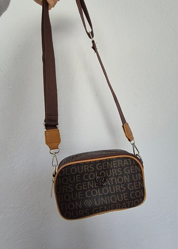 Kahverengi Deri Baskılı Kadın Çapraz Çanta - Görsel 3