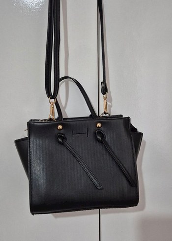 Siyah Nakışlı Deri Kadın Çanta - Görsel 4