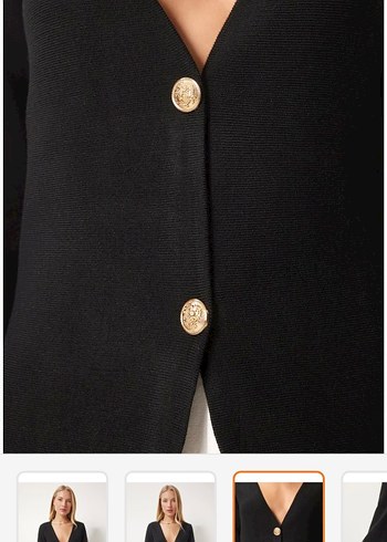 Düğmeli Siyah Kadın Blazer Ceket - Görsel 4