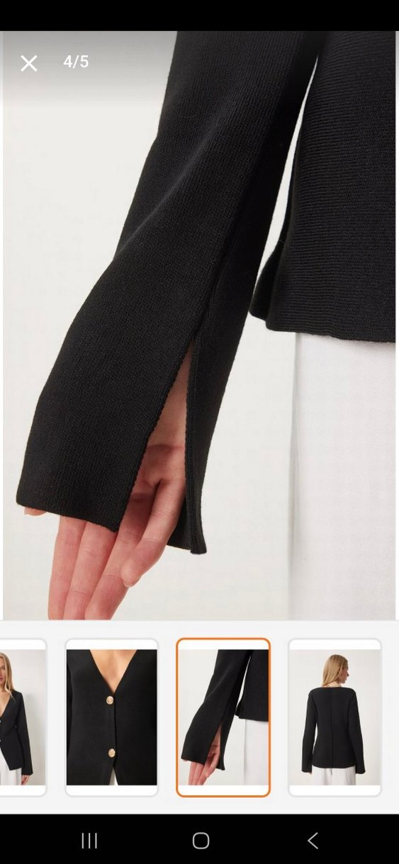 Düğmeli Siyah Kadın Blazer Ceket - Görsel 5