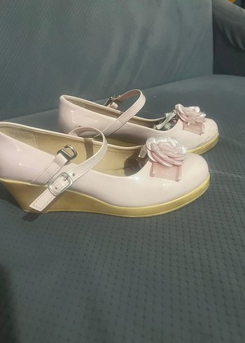 Kız Çocuk Pembe Çiçekli Tokalı Babet - Görsel 2