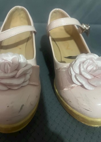 Kız Çocuk Pembe Çiçekli Tokalı Babet - Görsel 5