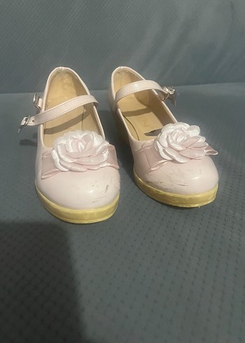 Kız Çocuk Pembe Çiçekli Tokalı Babet - Görsel 3