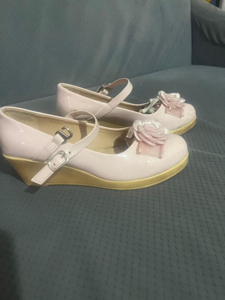 Kız Çocuk Pembe Çiçekli Tokalı Babet - Görsel 2