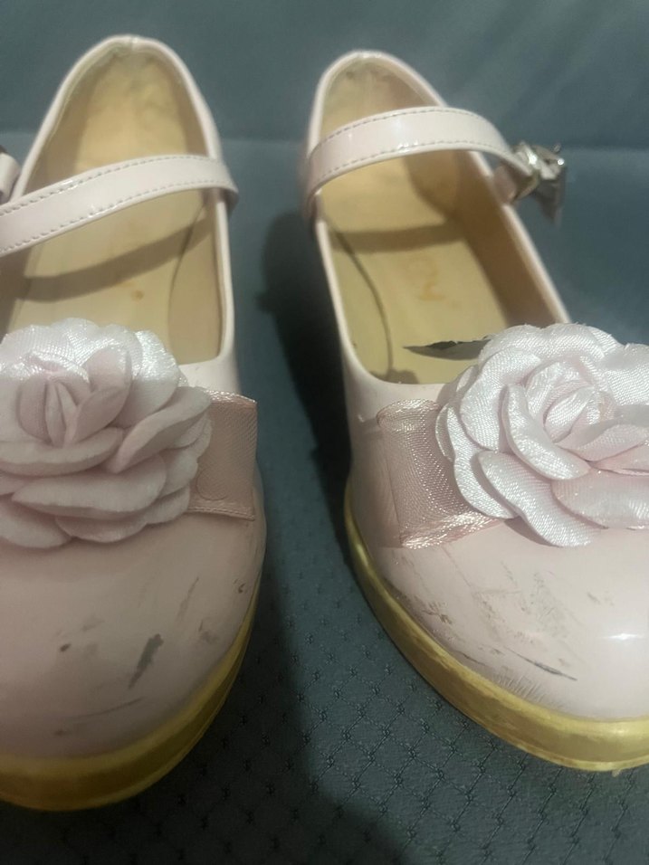 Kız Çocuk Pembe Çiçekli Tokalı Babet - Görsel 5