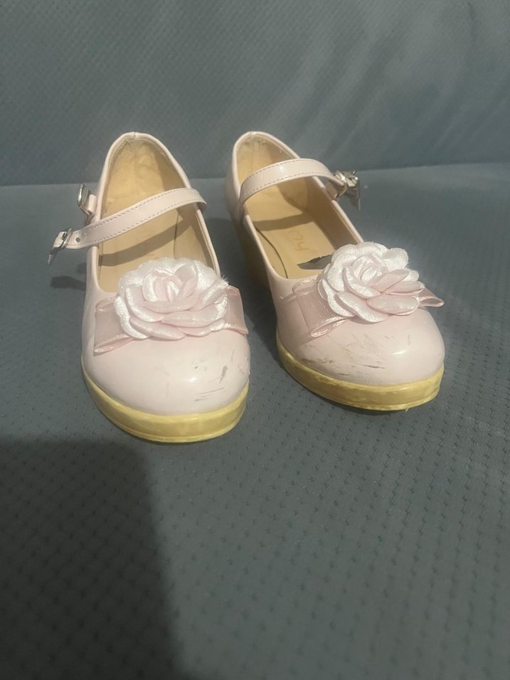 Kız Çocuk Pembe Çiçekli Tokalı Babet - Görsel 3