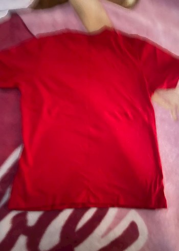 Kadın Kırmızı Pamuklu Kısa Kollu Tişört - Görsel 2