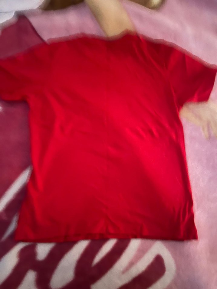 Kadın Kırmızı Pamuklu Kısa Kollu Tişört - Görsel 2