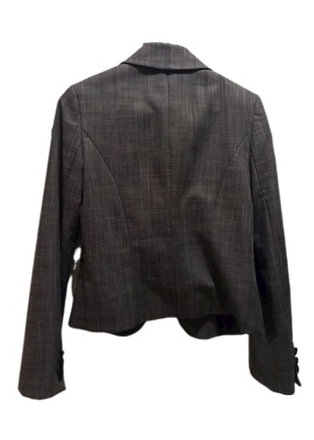 Gri Kısa Düğmeli Kadın Blazer Ceket - Görsel 2