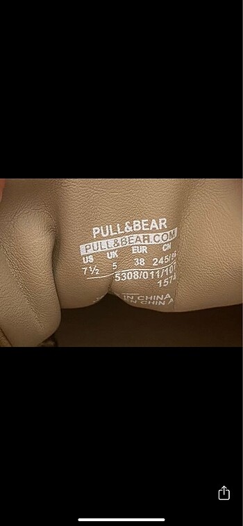 38 Beden Pull&Bear orijinal bej ayakkabı | pull and bear