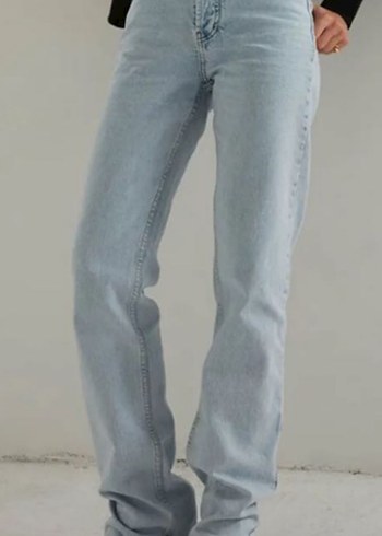 Bej Midi Boy Kadın Denim Pantolon
