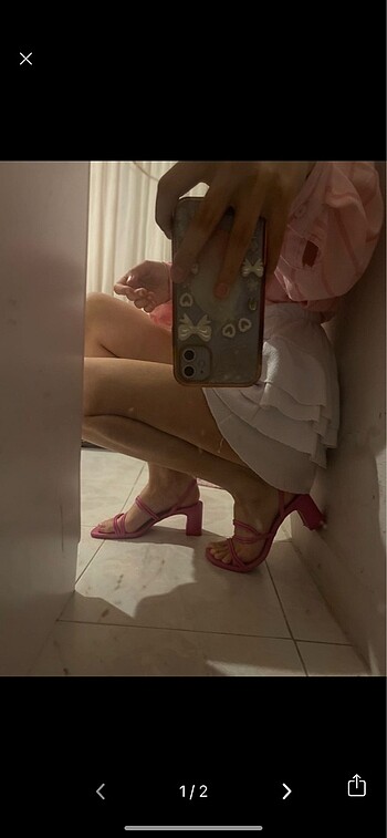 Pull and Bear Pembe topuklu
