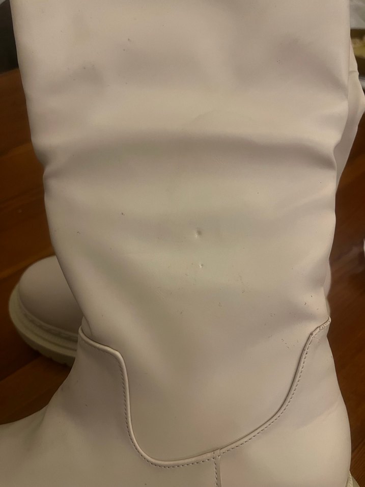 Beyaz Kadın Deri  Çizme - Görsel 5