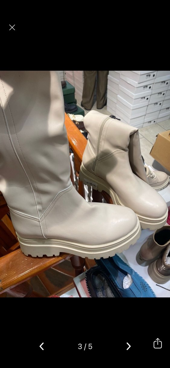 Bej Deri Kadın  Bot - Görsel 3