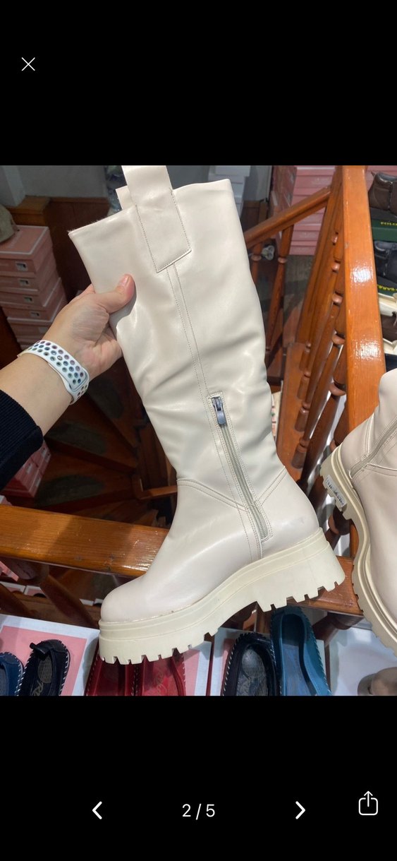 Bej Deri Kadın  Bot - Görsel 2