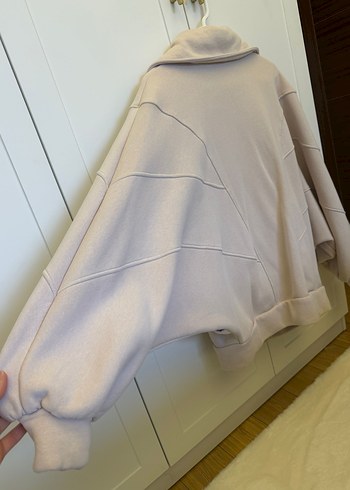 Bej Kadın Fermuarlı Street Sweatshirt - Görsel 4