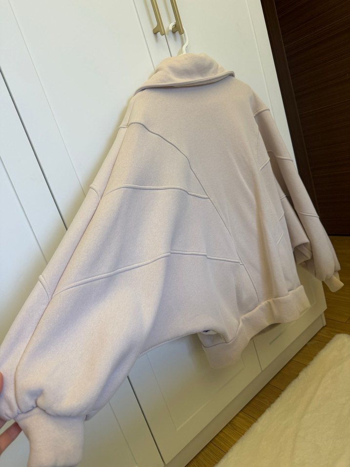 Bej Kadın Fermuarlı Street Sweatshirt - Görsel 3