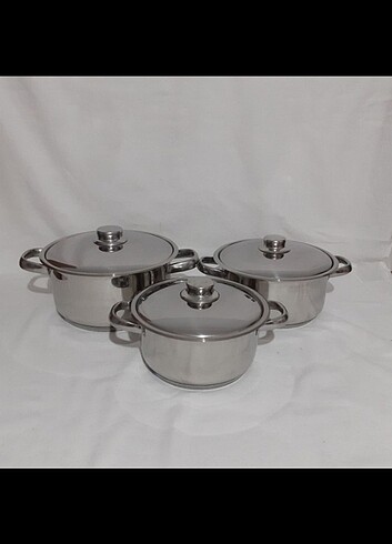 Gulsan çelik set defolu ürün 16 18 20 cm 