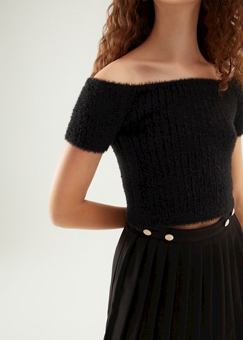 Siyah Pilili Mini Crop