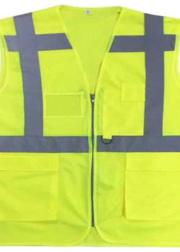Diger Sarı Reflektörlü Fermuarlı Yelek
