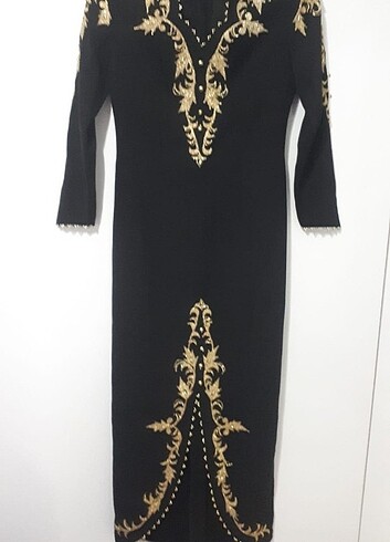 American Vintage Vintage tarzı Gold işlemeli elbise