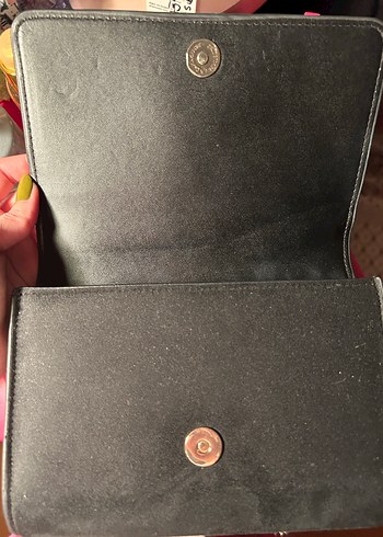 Beden siyah Renk Altın Zincir Detaylı Siyah Süet Kadın Çanta H&M