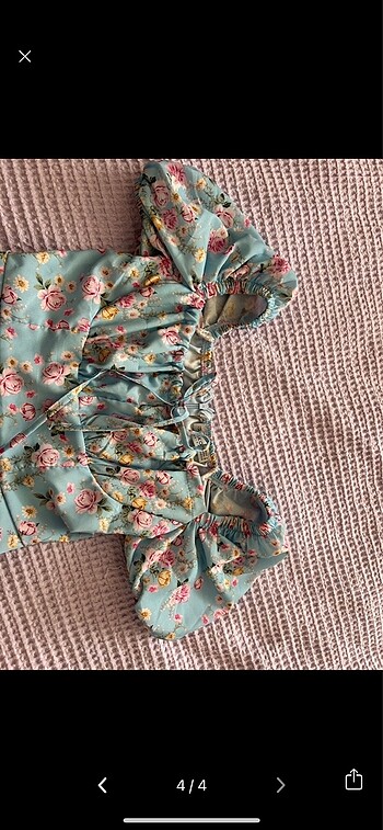 s Beden mavi Renk Prenses Model Elbise Mavi Pembe Çiçekli