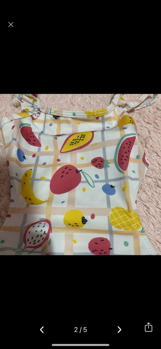 Kız Çocuk Çok Renkli Meyve Desenli Mayo - Görsel 2