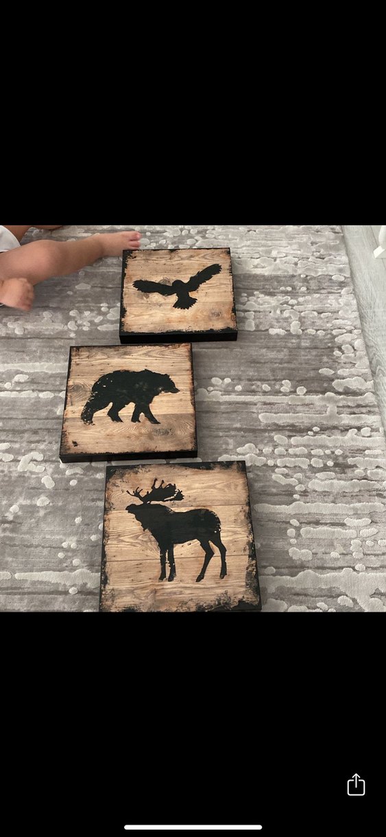 Kahverengi Ahşap Hayvan Figürlü tablo - Görsel 2