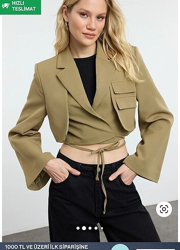 Bağlamali blazer ceket 