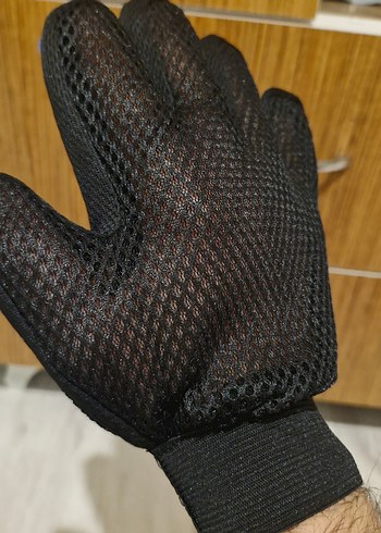 Kedi Tüy Toplama Eldiveni Mavi sağ el - Görsel 2