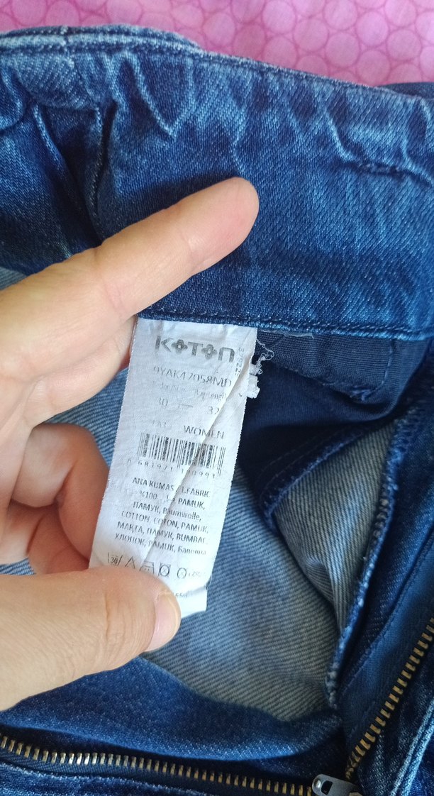 Düğmeli Koyu Mavi Midi Bol Kesim Kadın Kot Pantolon - Görsel 5