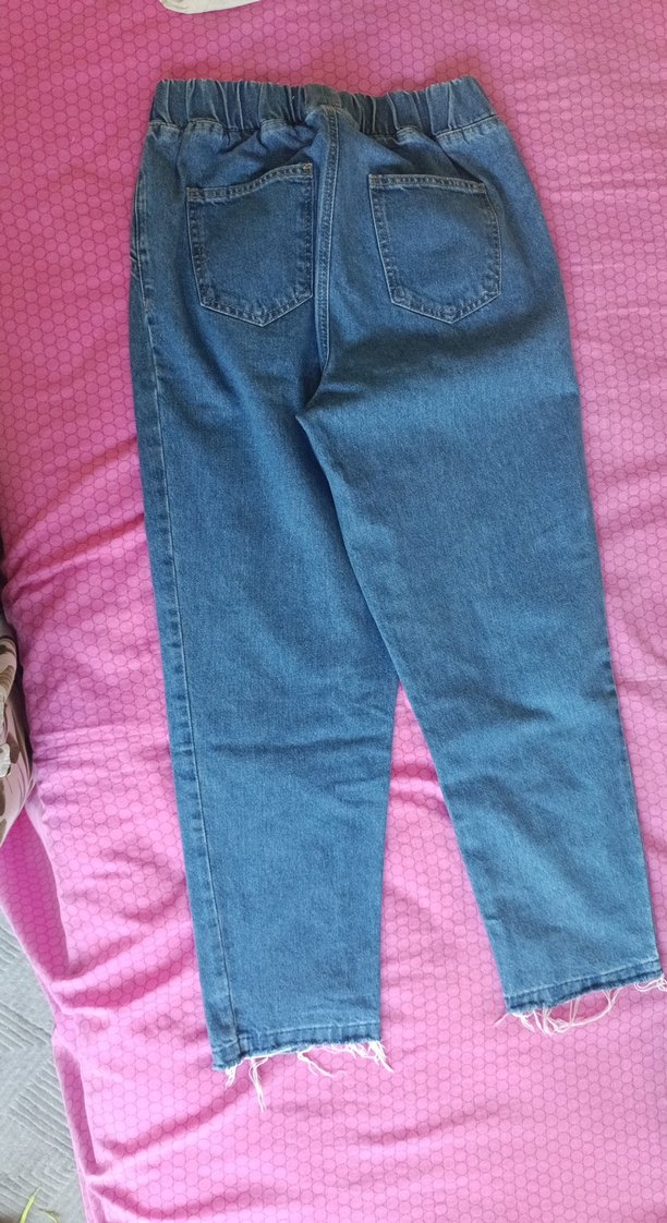 Gevşek Kesim Midi Boy Mavi Kot Pantolon - Görsel 4