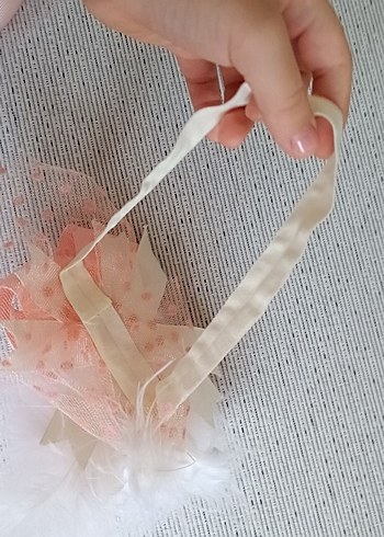 Nakışlı Pembe Fiyonk Saç aksesuarı - Görsel 2