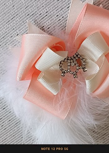 Nakışlı Pembe Fiyonk Saç aksesuarı - Görsel 3